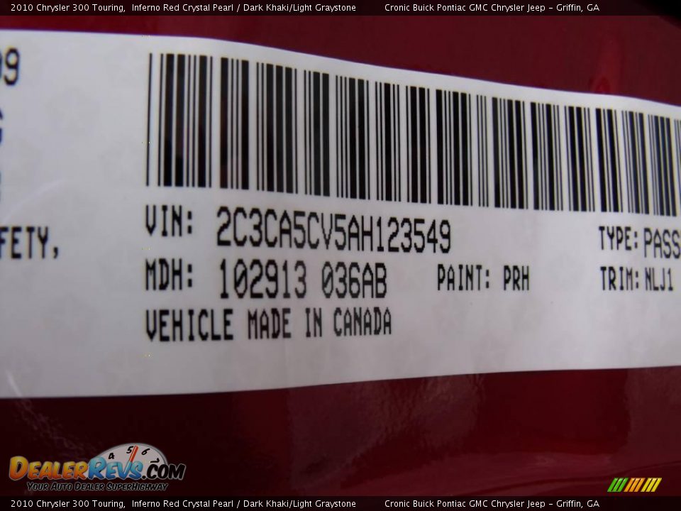 2010 Chrysler 300 Touring Inferno Red Crystal Pearl / Dark Khaki/Light Graystone Photo #22