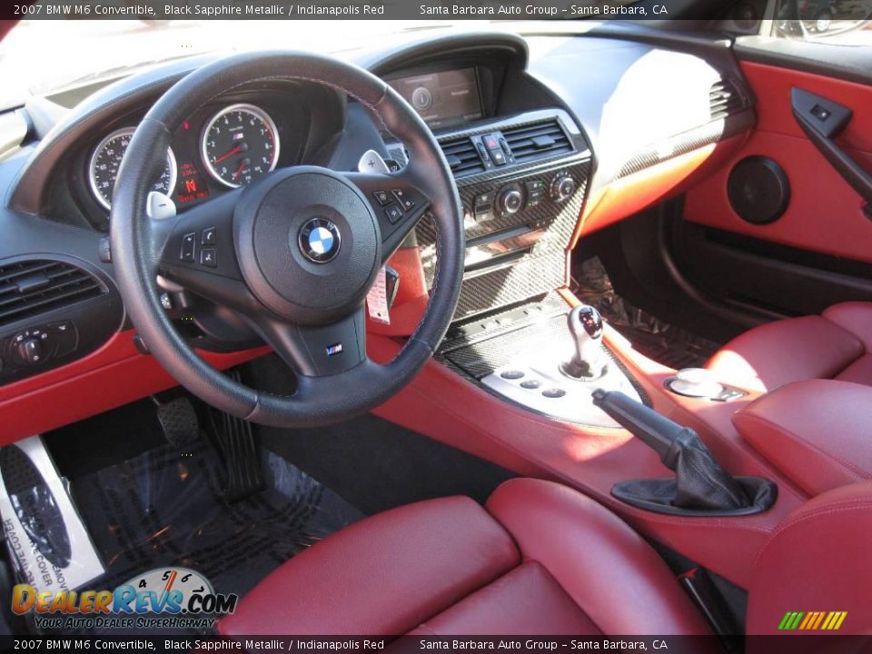 2007 BMW M6 Convertible Black Sapphire Metallic / Indianapolis Red Photo #13