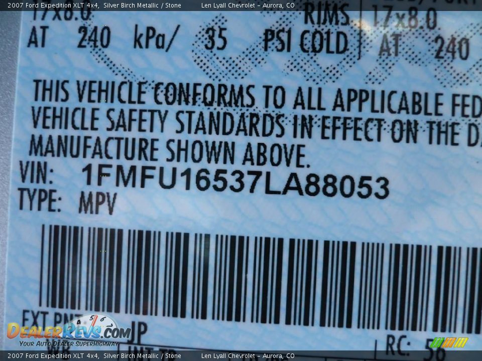2007 Ford Expedition XLT 4x4 Silver Birch Metallic / Stone Photo #33