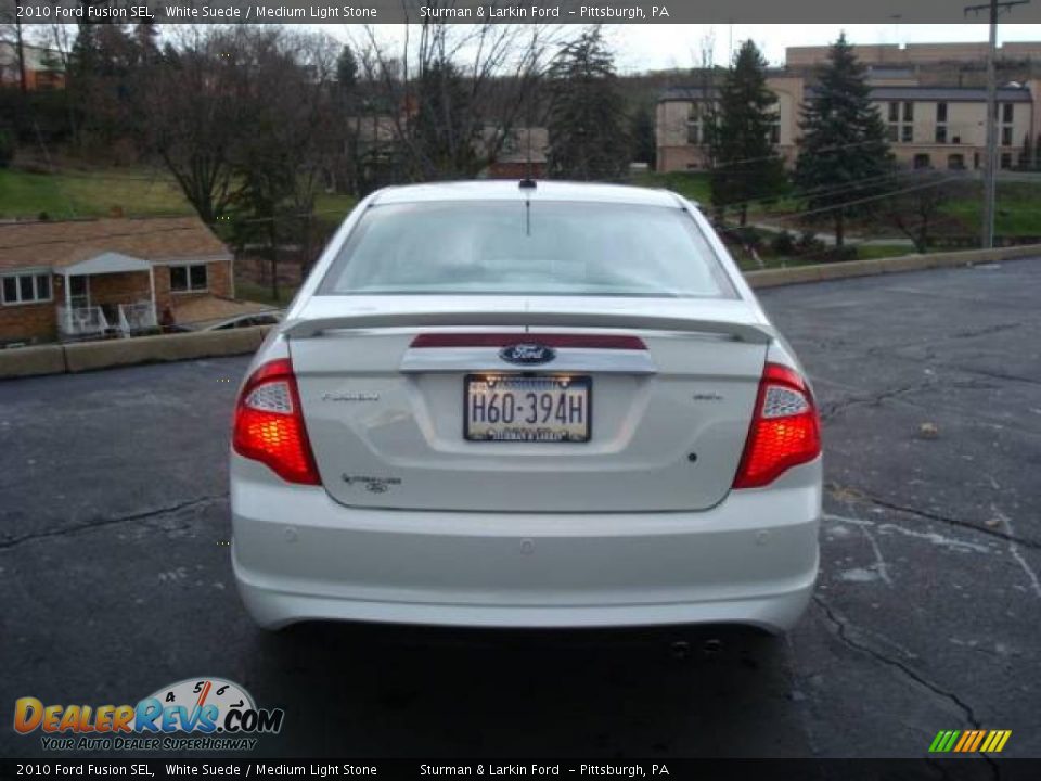 2010 Ford Fusion SEL White Suede / Medium Light Stone Photo #4