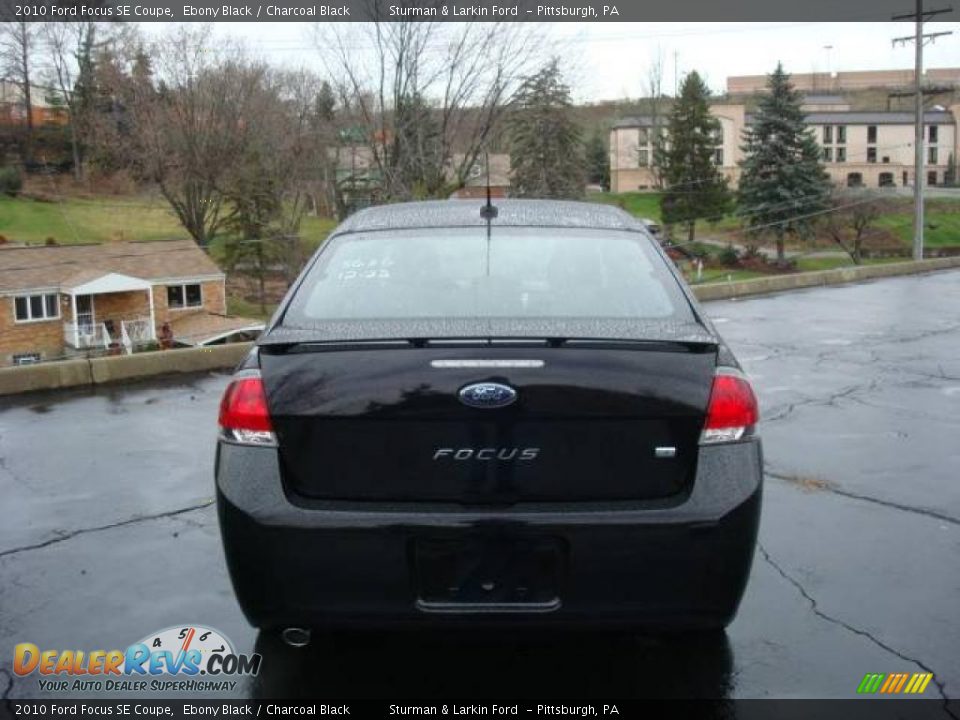 2010 Ford Focus SE Coupe Ebony Black / Charcoal Black Photo #4