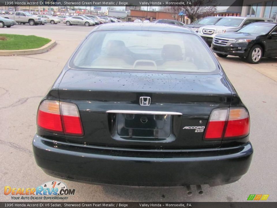 1996 Honda Accord EX V6 Sedan Sherwood Green Pearl Metallic / Beige Photo #6
