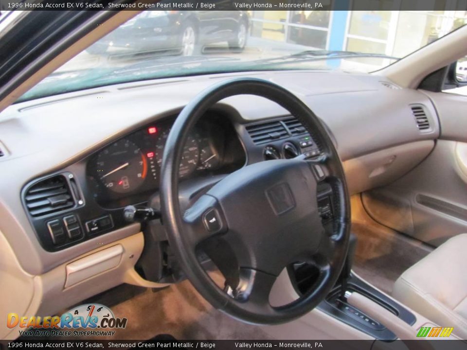1996 Honda Accord EX V6 Sedan Sherwood Green Pearl Metallic / Beige Photo #9