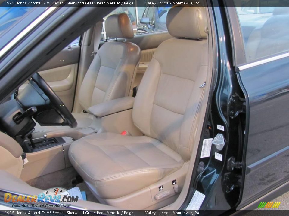 1996 Honda Accord EX V6 Sedan Sherwood Green Pearl Metallic / Beige Photo #11