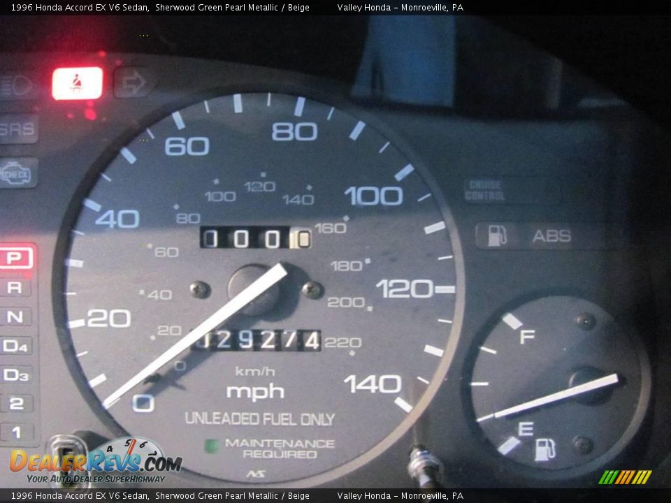 1996 Honda Accord EX V6 Sedan Sherwood Green Pearl Metallic / Beige Photo #15