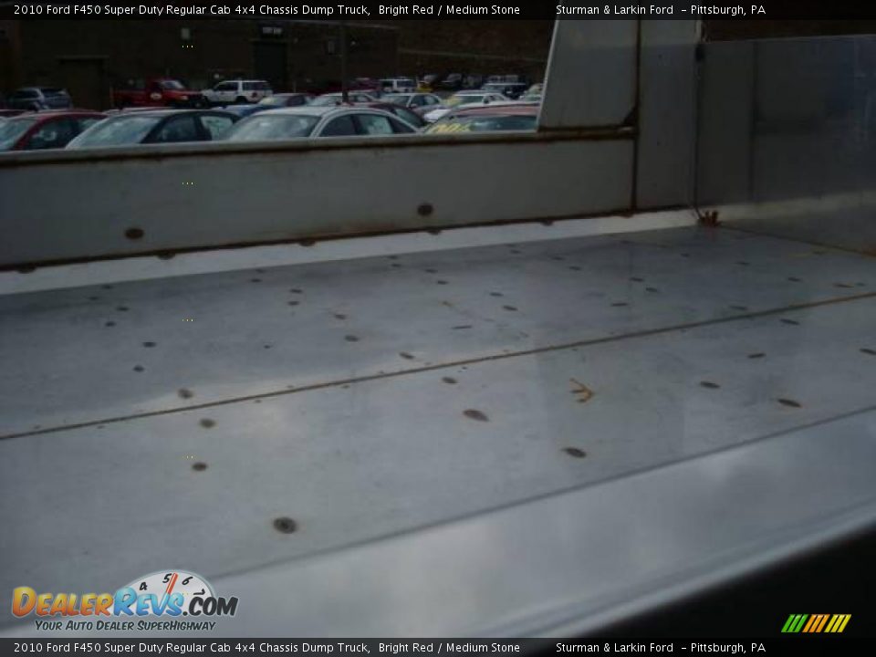 2010 Ford F450 Super Duty Regular Cab 4x4 Chassis Dump Truck Bright Red / Medium Stone Photo #10