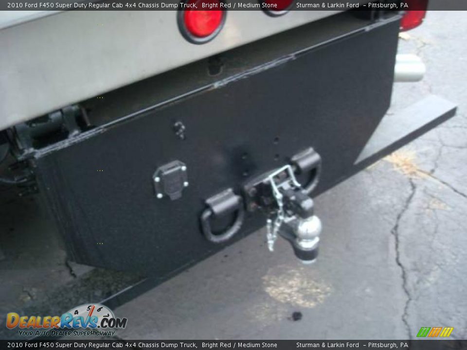 2010 Ford F450 Super Duty Regular Cab 4x4 Chassis Dump Truck Bright Red / Medium Stone Photo #11