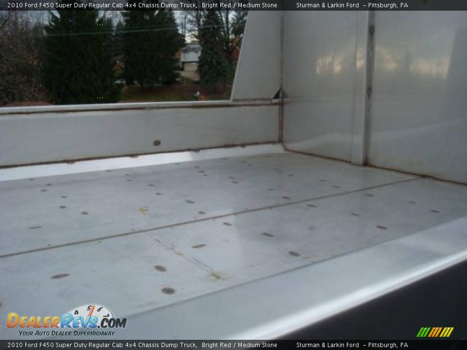 2010 Ford F450 Super Duty Regular Cab 4x4 Chassis Dump Truck Bright Red / Medium Stone Photo #12