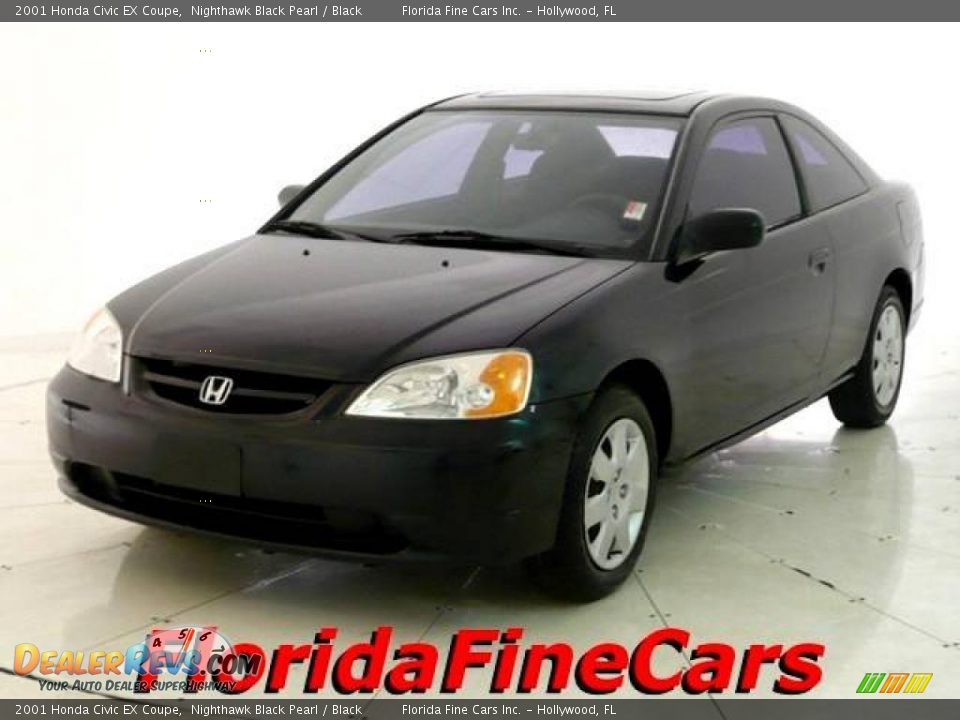 2001 Honda Civic EX Coupe Nighthawk Black Pearl / Black Photo #1