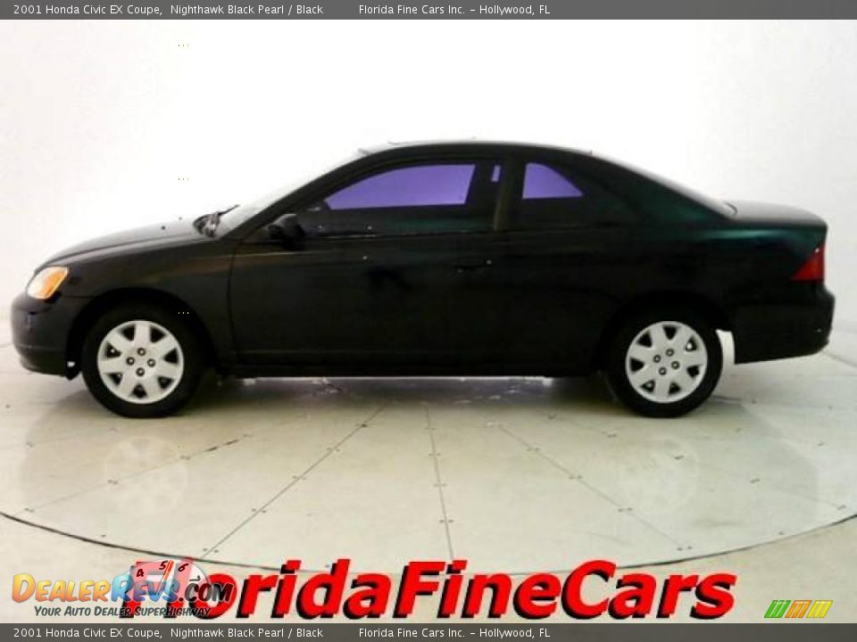 2001 Honda Civic EX Coupe Nighthawk Black Pearl / Black Photo #3