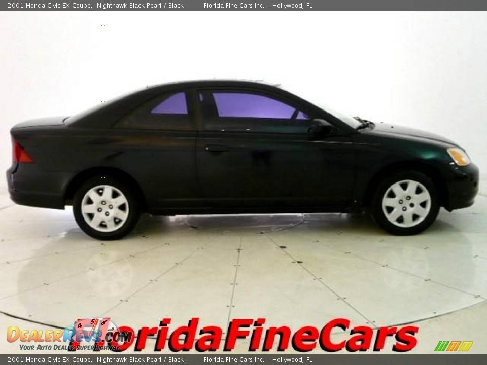 2001 Honda Civic EX Coupe Nighthawk Black Pearl / Black Photo #4