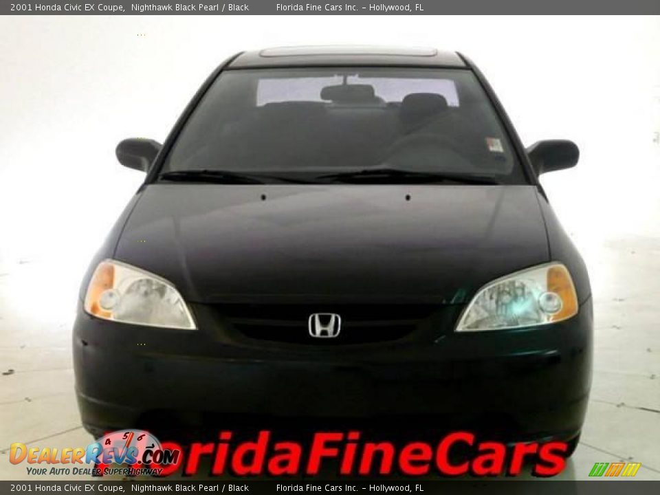 2001 Honda Civic EX Coupe Nighthawk Black Pearl / Black Photo #5