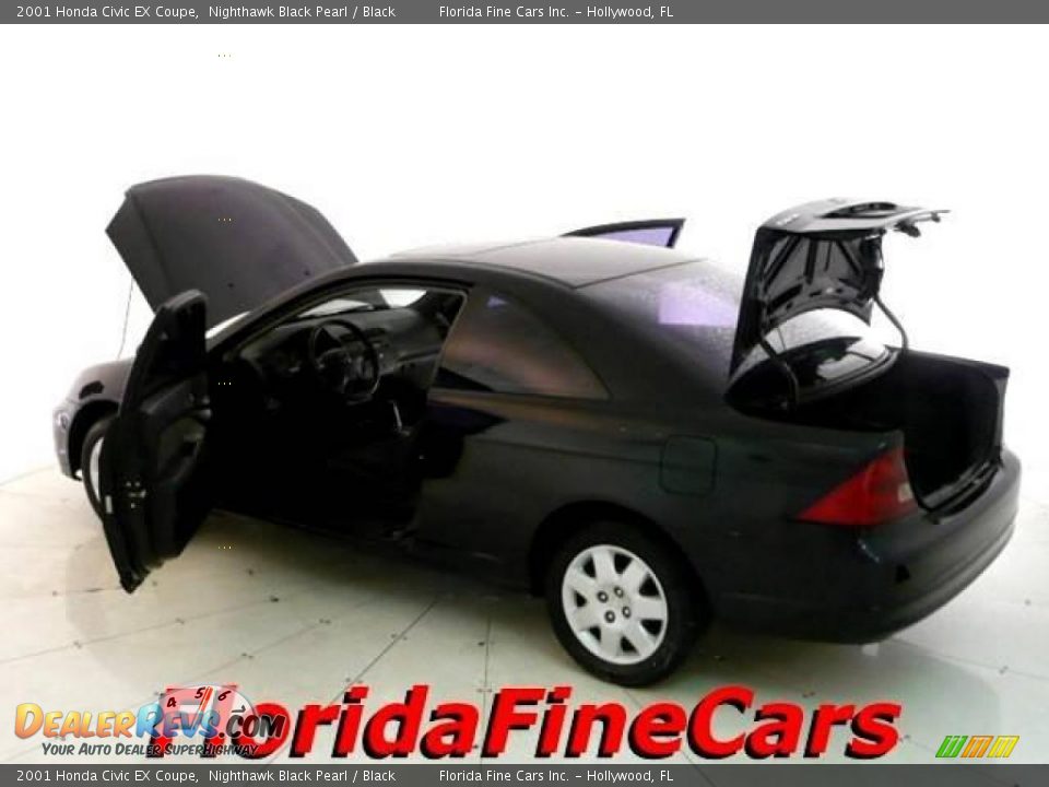 2001 Honda Civic EX Coupe Nighthawk Black Pearl / Black Photo #7