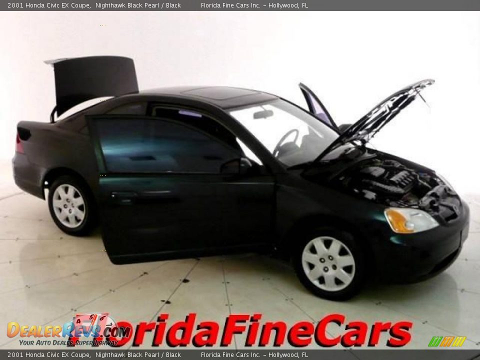2001 Honda Civic EX Coupe Nighthawk Black Pearl / Black Photo #8