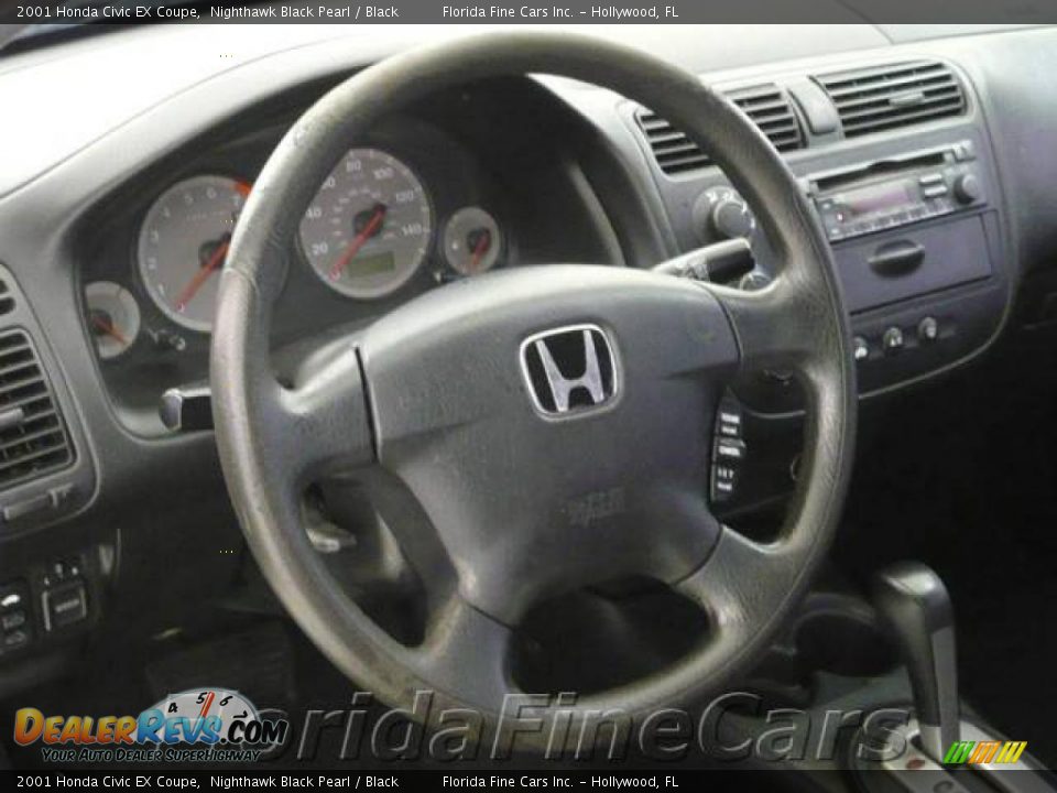 2001 Honda Civic EX Coupe Nighthawk Black Pearl / Black Photo #16