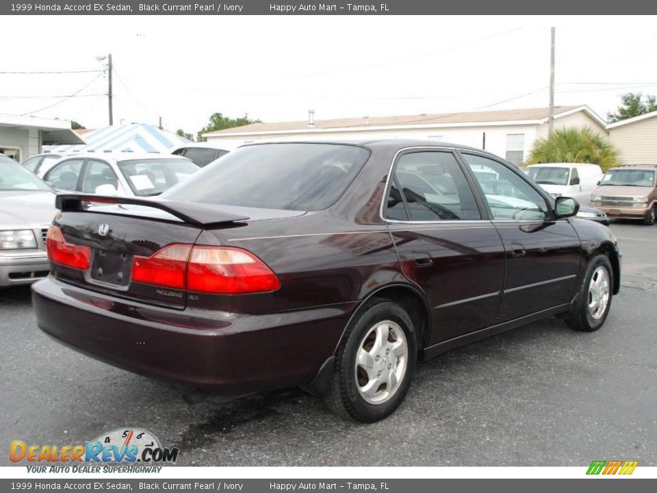 1999 Honda Accord EX Sedan Black Currant Pearl / Ivory Photo #5