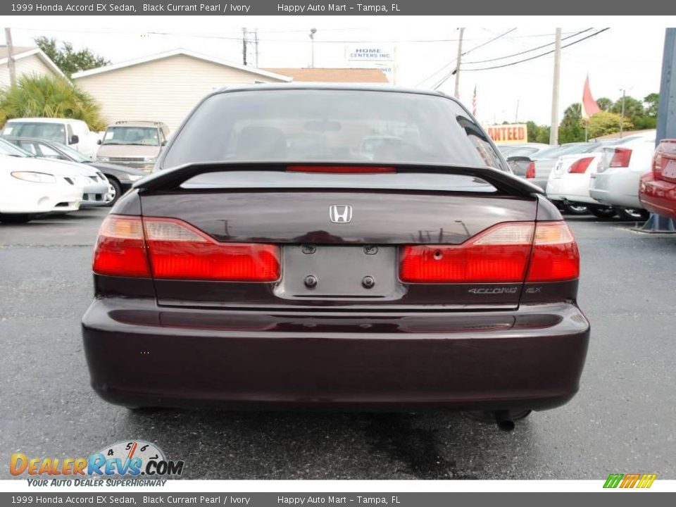 1999 Honda Accord EX Sedan Black Currant Pearl / Ivory Photo #6