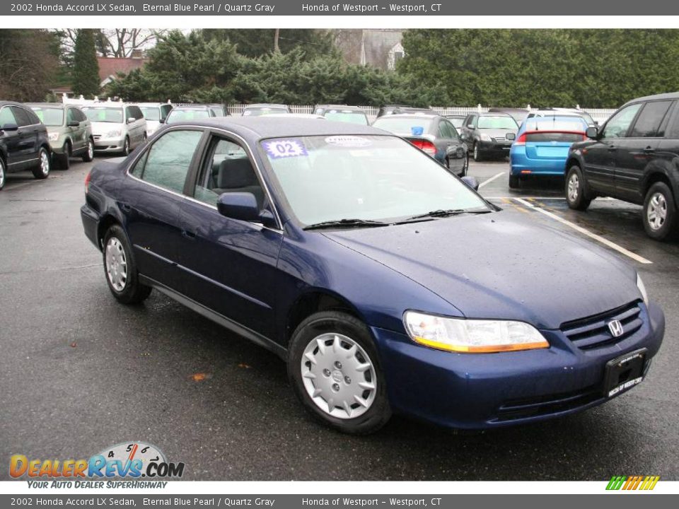 2002 Honda Accord LX Sedan Eternal Blue Pearl / Quartz Gray Photo #3