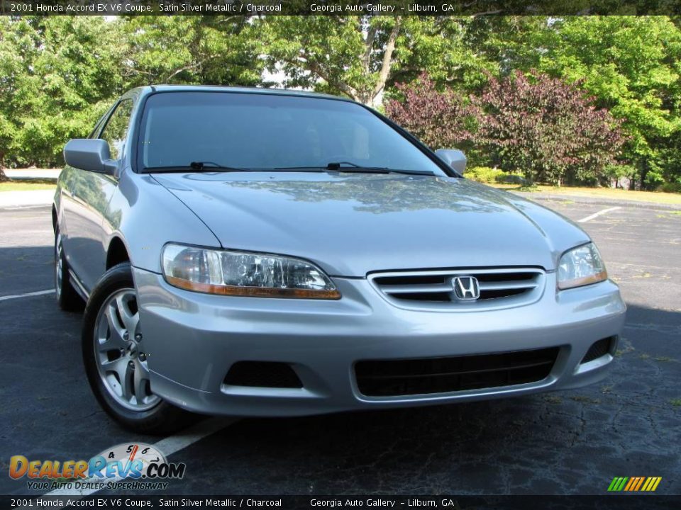 2001 Honda Accord EX V6 Coupe Satin Silver Metallic / Charcoal Photo #1