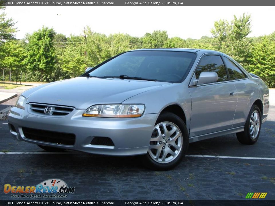 2001 Honda Accord EX V6 Coupe Satin Silver Metallic / Charcoal Photo #2