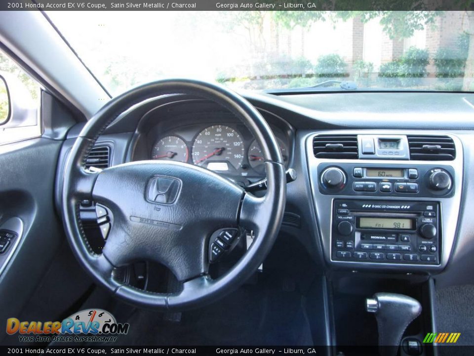 2001 Honda Accord EX V6 Coupe Satin Silver Metallic / Charcoal Photo #33