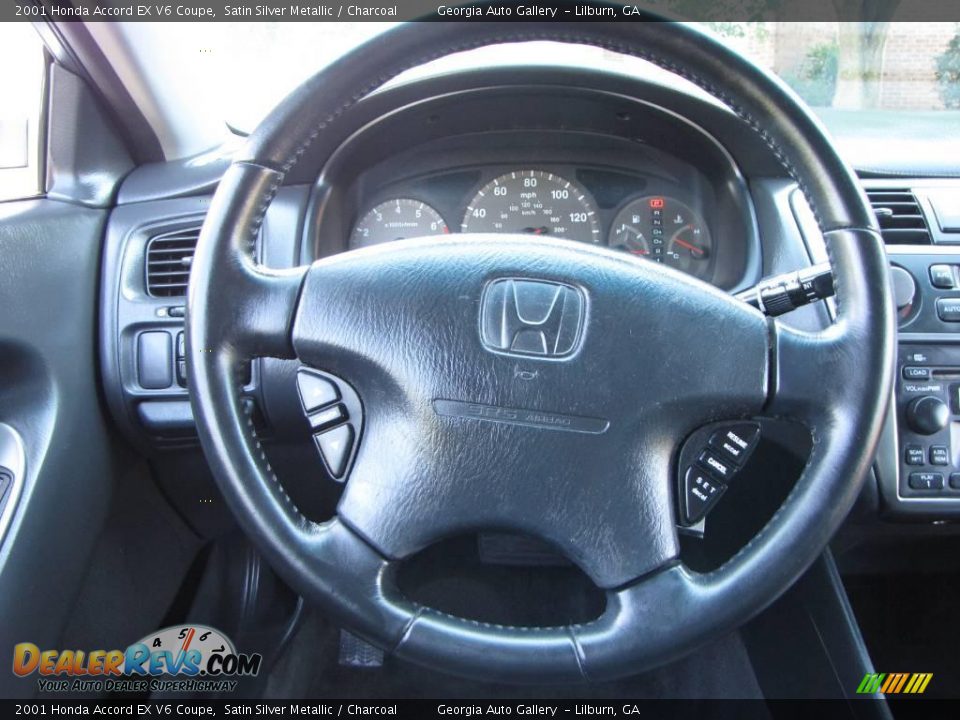 2001 Honda Accord EX V6 Coupe Satin Silver Metallic / Charcoal Photo #35