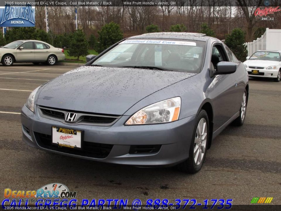 2006 Honda Accord EX-L V6 Coupe Cool Blue Metallic / Black Photo #3