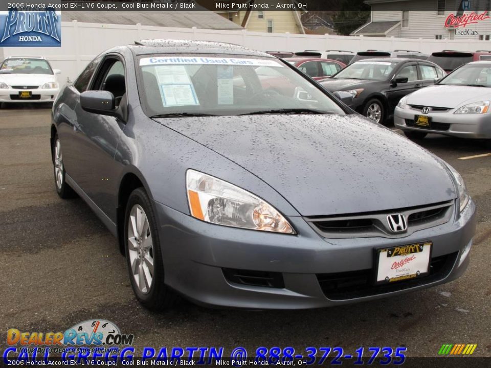 2006 Honda Accord EX-L V6 Coupe Cool Blue Metallic / Black Photo #5