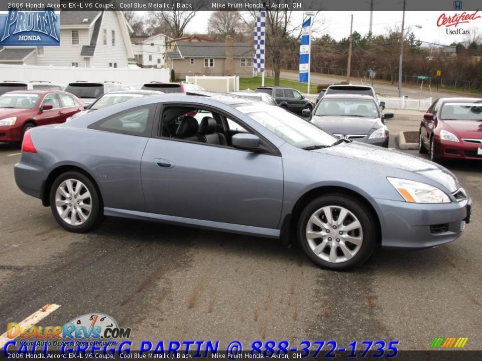 2006 Honda Accord EX-L V6 Coupe Cool Blue Metallic / Black Photo #6