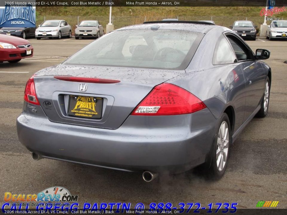 2006 Honda Accord EX-L V6 Coupe Cool Blue Metallic / Black Photo #7