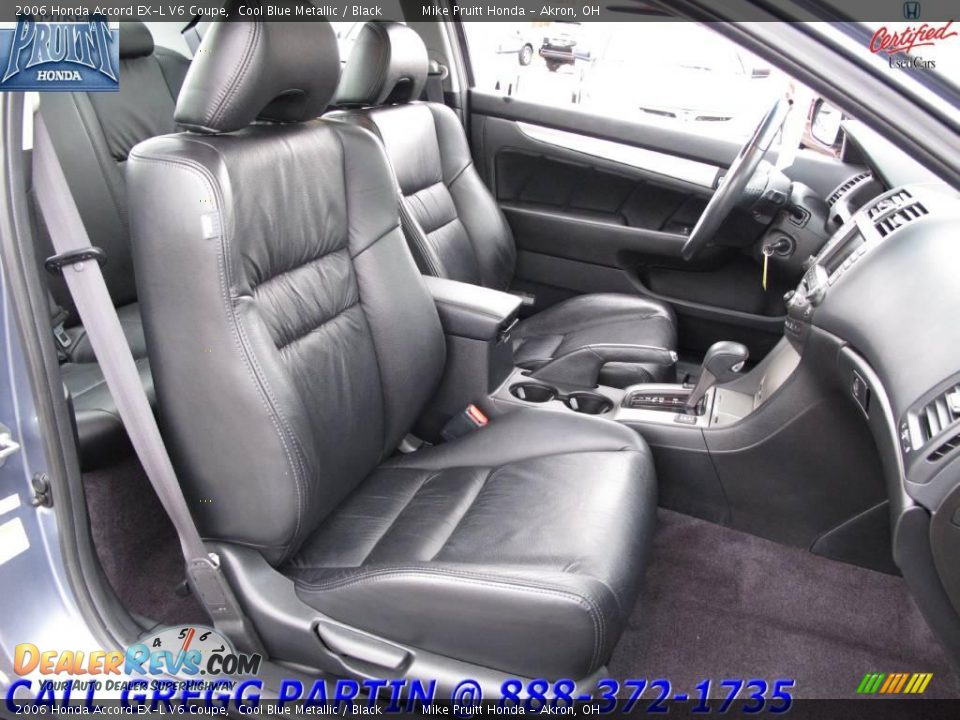 2006 Honda Accord EX-L V6 Coupe Cool Blue Metallic / Black Photo #14