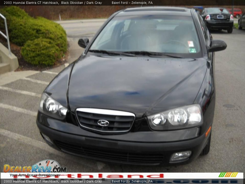 2003 Hyundai Elantra GT Hatchback Black Obsidian / Dark Gray Photo #3