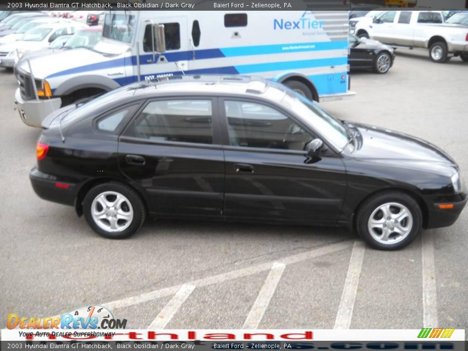 2003 Hyundai Elantra GT Hatchback Black Obsidian / Dark Gray Photo #5