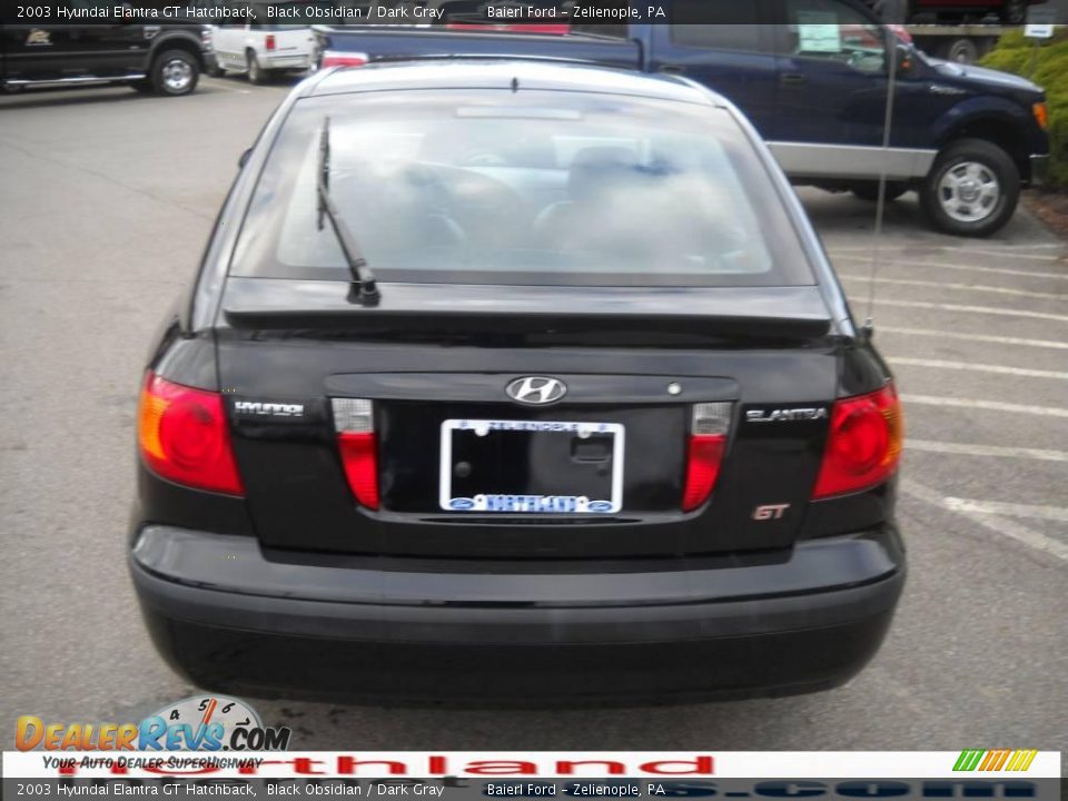 2003 Hyundai Elantra GT Hatchback Black Obsidian / Dark Gray Photo #7
