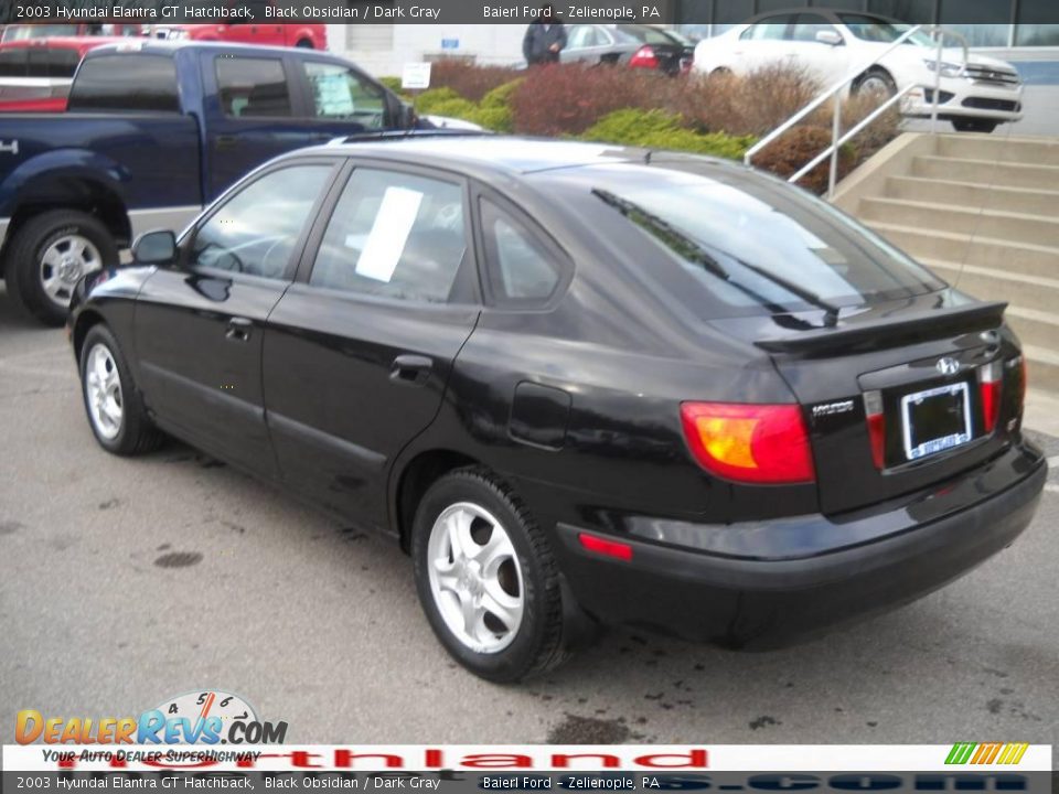2003 Hyundai Elantra GT Hatchback Black Obsidian / Dark Gray Photo #8