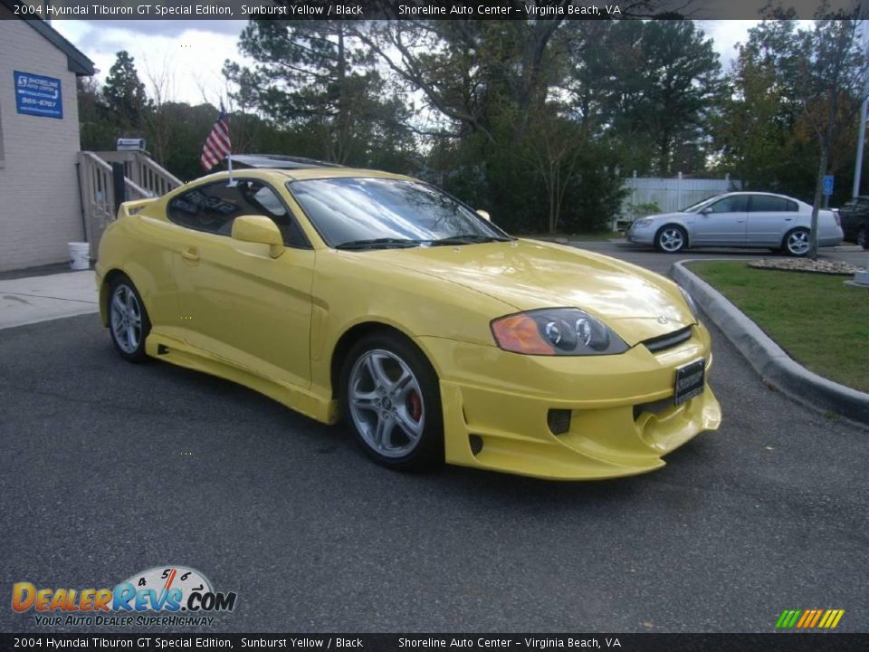 2004 Hyundai Tiburon GT Special Edition Sunburst Yellow / Black Photo #11