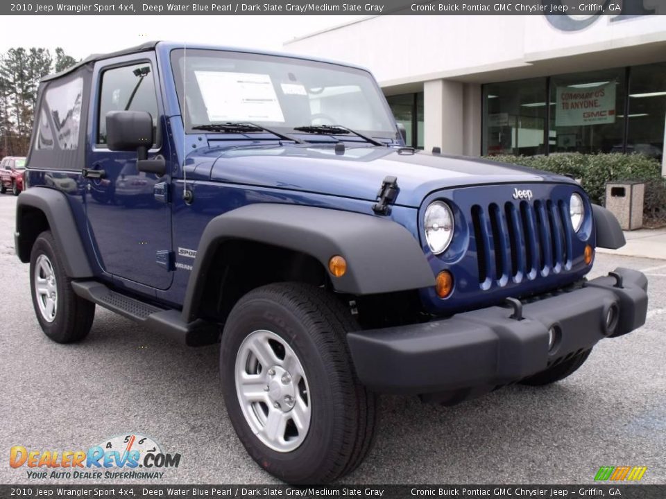 2010 Jeep Wrangler Sport 4x4 Deep Water Blue Pearl / Dark Slate Gray/Medium Slate Gray Photo #2