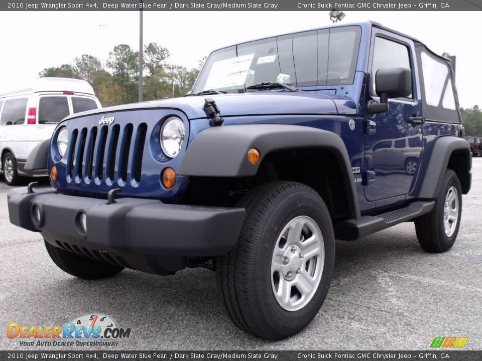 2010 Jeep Wrangler Sport 4x4 Deep Water Blue Pearl / Dark Slate Gray/Medium Slate Gray Photo #4