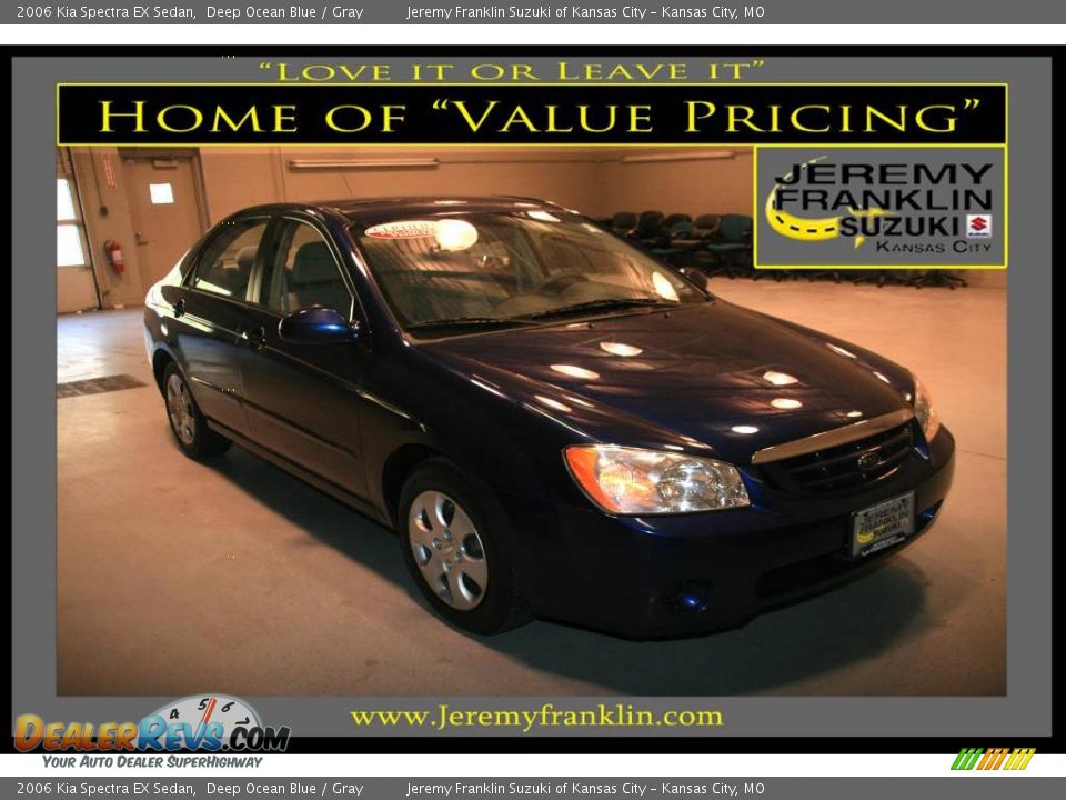 2006 Kia Spectra EX Sedan Deep Ocean Blue / Gray Photo #1