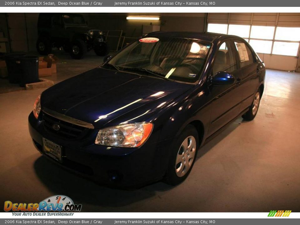 2006 Kia Spectra EX Sedan Deep Ocean Blue / Gray Photo #3