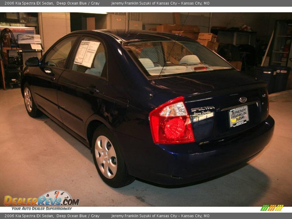 2006 Kia Spectra EX Sedan Deep Ocean Blue / Gray Photo #5