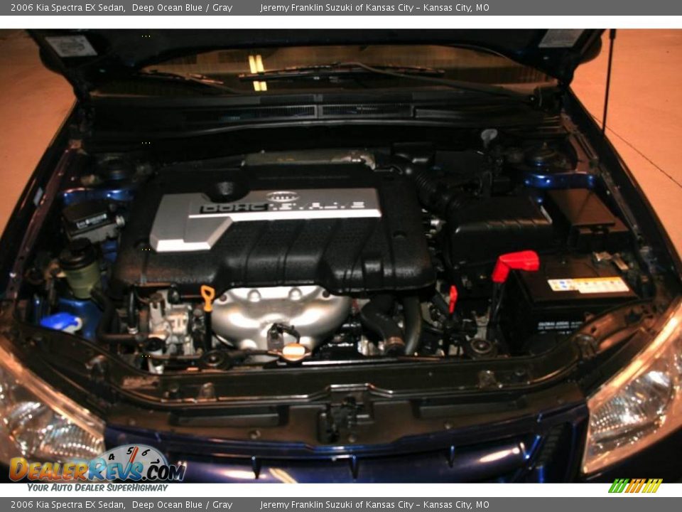 2006 Kia Spectra EX Sedan Deep Ocean Blue / Gray Photo #26