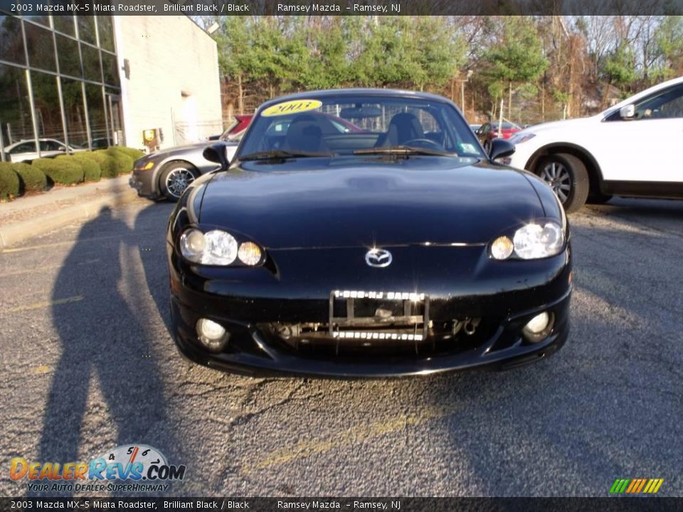 2003 Mazda MX-5 Miata Roadster Brilliant Black / Black Photo #2