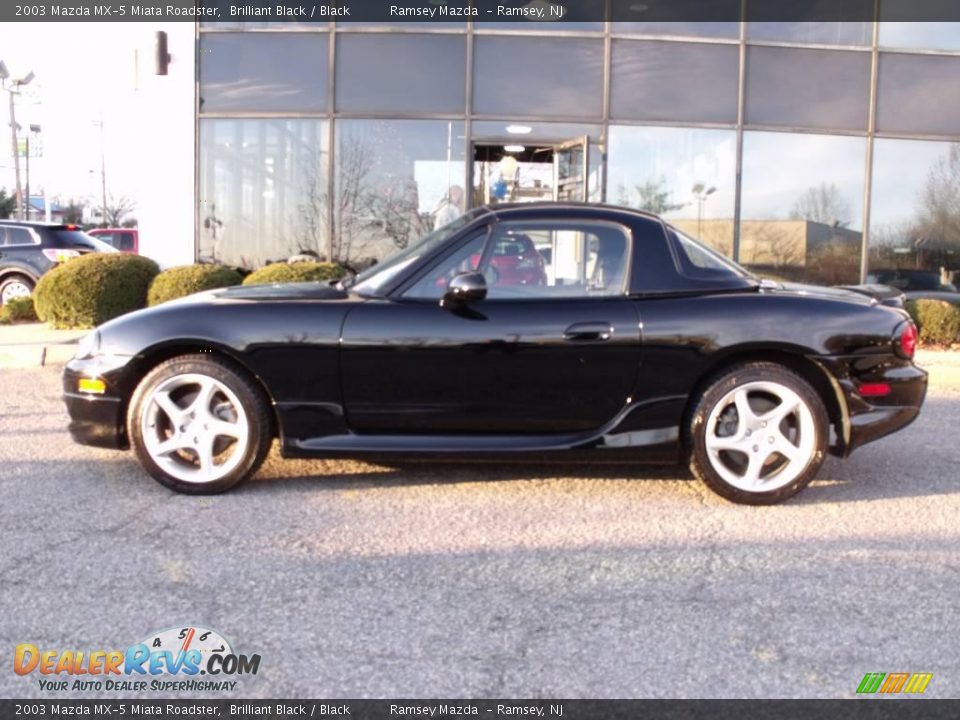 2003 Mazda MX-5 Miata Roadster Brilliant Black / Black Photo #5