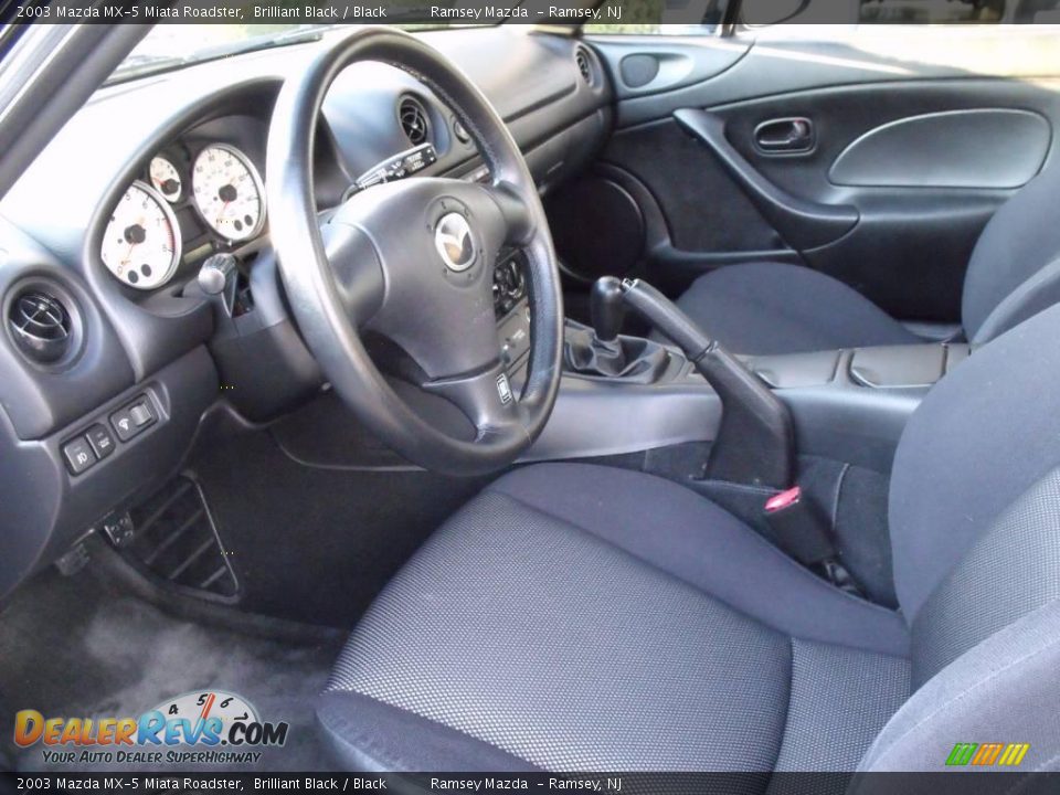 2003 Mazda MX-5 Miata Roadster Brilliant Black / Black Photo #14