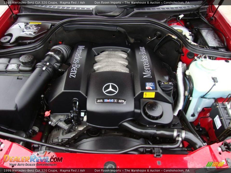 1999 Mercedes-Benz CLK 320 Coupe Magma Red / Ash Photo #29