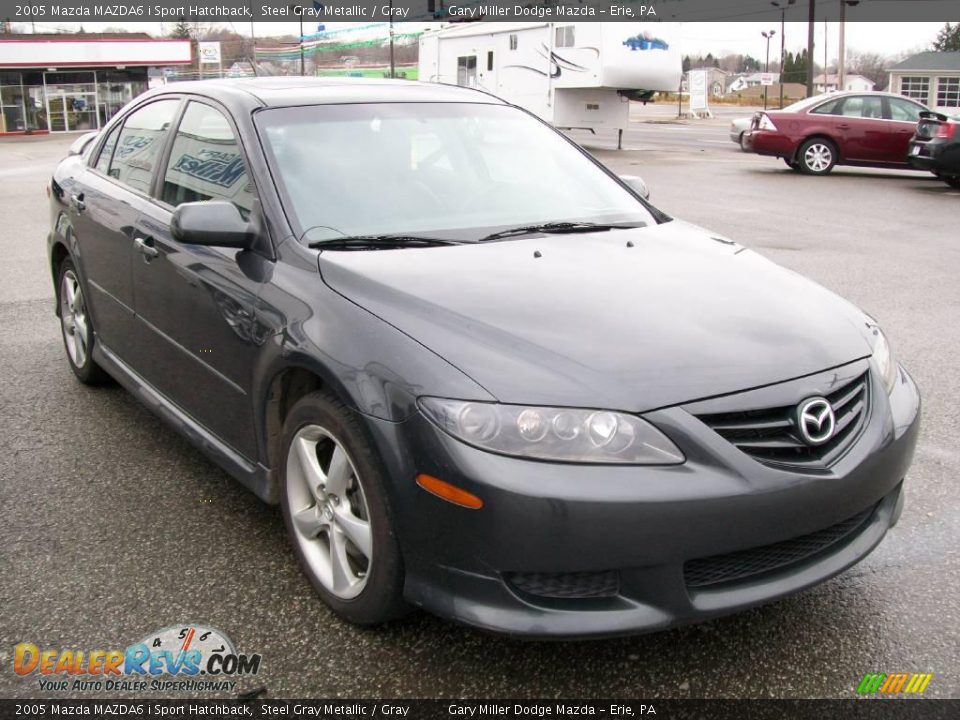 2005 Mazda MAZDA6 i Sport Hatchback Steel Gray Metallic / Gray Photo #7