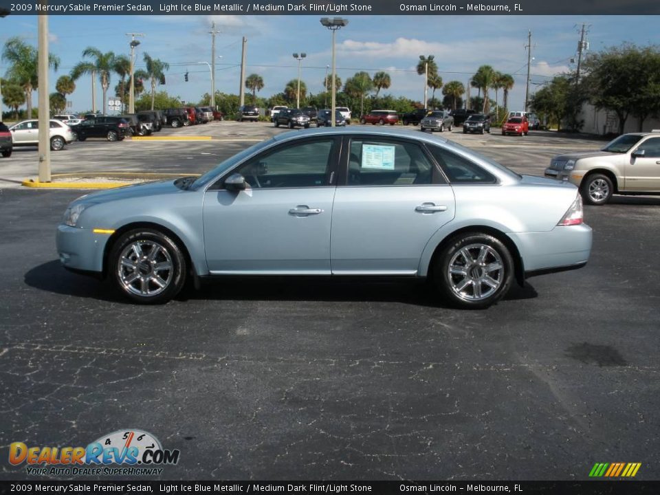 2009 Mercury Sable Premier Sedan Light Ice Blue Metallic / Medium Dark Flint/Light Stone Photo #3