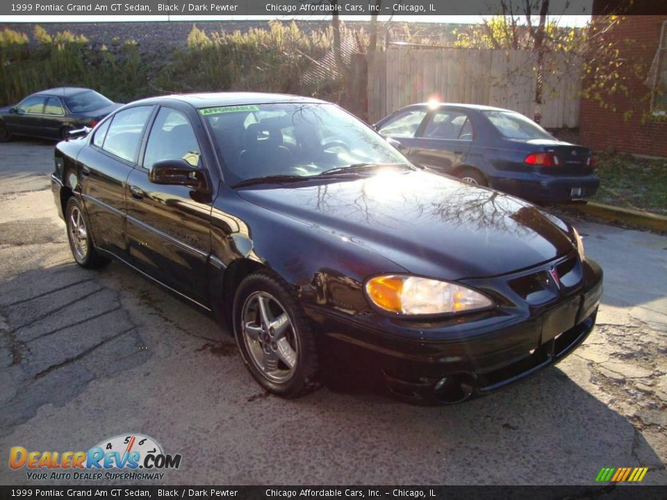1999 Pontiac Grand Am GT Sedan Black / Dark Pewter Photo #3