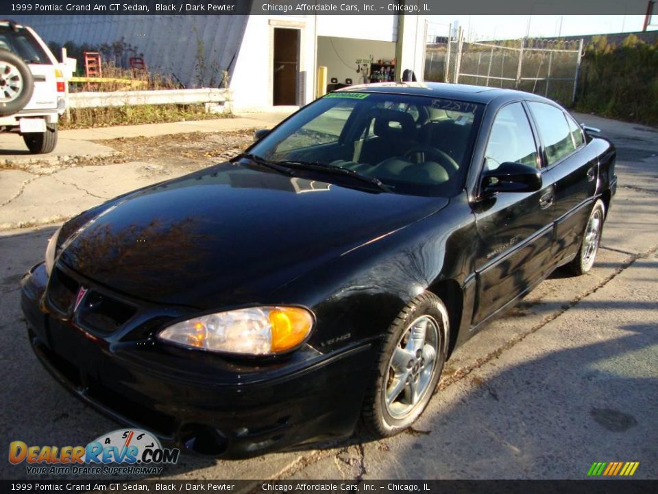 1999 Pontiac Grand Am GT Sedan Black / Dark Pewter Photo #4